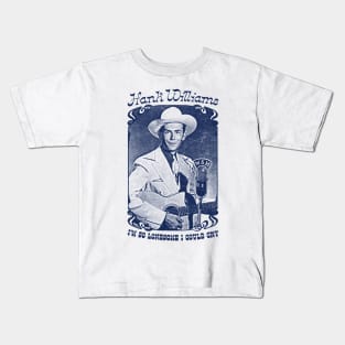 Hank Williams /// Vintage Faded Style Fan Design Kids T-Shirt